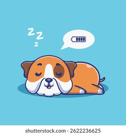 Illustration vector grapich of a sleeping bulldog perfect for character design 