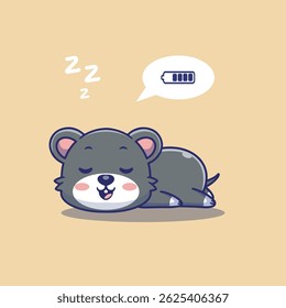 Illustration vector grapich of a sleeping mouse perfect for character design 