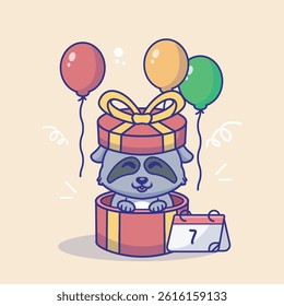 Illustration vector grapich of slow lorises happy birthday perfect for thanksgiving design and stickers design 