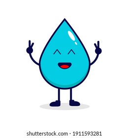 Illustration vector grapich of small smile water cute charater illustration
