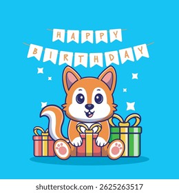 Illustration vector grapich of squirrel holding a giftbox perfect for character design 
