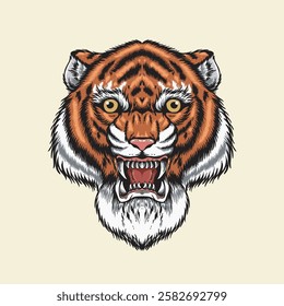 Illustration vector grapich of Tiger head perfect for your tshirt design and logo