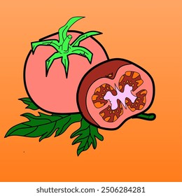 Ilustración Vector gráfico de un tomate