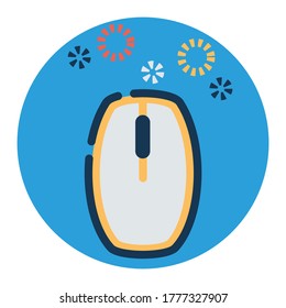 illustration vector grapshic of mouse pc filled outline icon. suitable for sticker, icon design, logo product, symbol, apps, etc.
