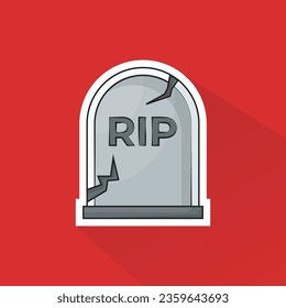Illustration Vector of Grave in Flat Design
