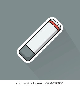 Illustration Vector of Gray Eraser in Flat Design