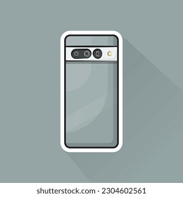 Illustration Vector of Gray Phone Back in Flat Design