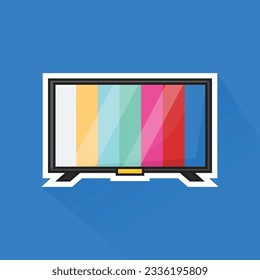 Illustration Vector of Gray Television 2 in Flat Design