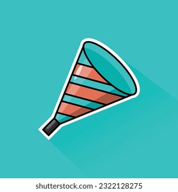 Illustration Vector of Green Party Trumpet in Flat Design