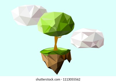 illustration vector green polygon wood 