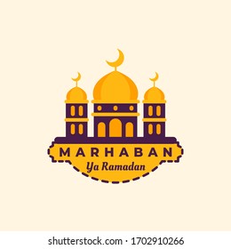 Illustration Vector Greeting Card Marhaban Ya Ramadan.
English Translation : Welcome Ramadan Month.
Indonesian Translation : Selamat Bulan Ramadan.