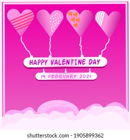 illustration Vector greeting valentine's day 2021 simple.For banners, posters, templates, etc.