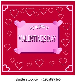 ilustración Vector saludo valentine's day 2021 simple.Para banners, carteles, plantillas, etc.