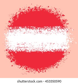 illustration vector grunge round flag of Austrian country