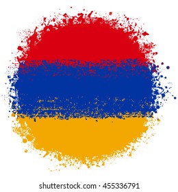 illustration vector grunge round flag of Armenia country