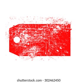 illustration vector grunge stamp of empty red price tag 