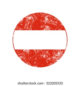 illustration vector grunge stamp round flag of austria country