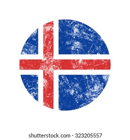 illustration vector grunge stamp round flag of island country.
