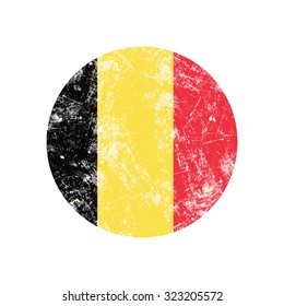 illustration vector grunge stamp round flag of Belgium country