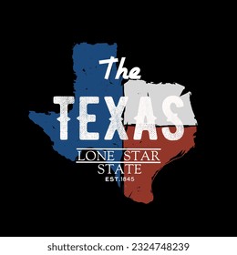 illustration vector of grunge texas logo perfect for T-shirt, typography. Vintage Texas stamp 