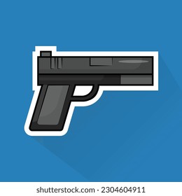 Illustration, Vektorgrafik von Schusswaffen in flachem Design