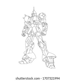 Illustration Vector: Gundam Custom Artline svg