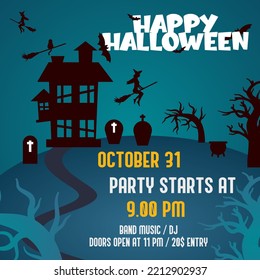 illustration vector for halloween party. background. flayer