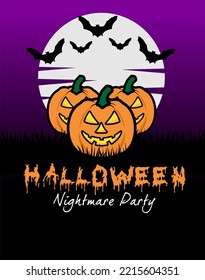 illustration vector of halloween party good for poster