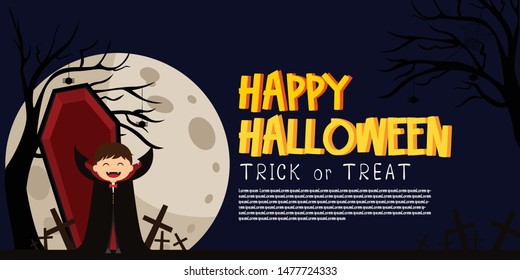 Illustration vector of Halloween party invitations or greeting cards.