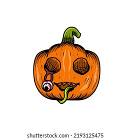 illustration vector of halloween pumpkin isolated on white