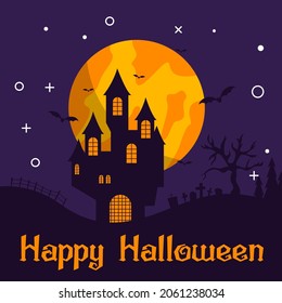 Vector de ilustración de temas de Halloween, marco y cabina de fotos en la fiesta con ornamento de calabaza