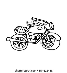 illustration vector hand drawn doodle of motorcycle isolated on white background