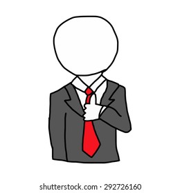 illustration vector hand drawn doodles of businessman with circle on his head