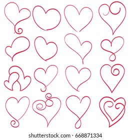 Hand Drawing Heart Vector Illustration Valentines Stock Vector (Royalty ...