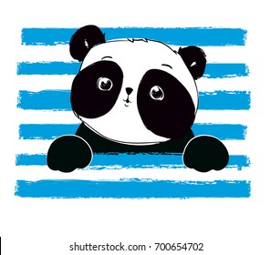 Illustration Vector. Hand Drawn Panda.