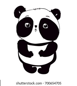 Illustration Vector. Hand Drawn Panda.