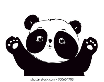 Vector de ilustración. Dibujo mano Panda.