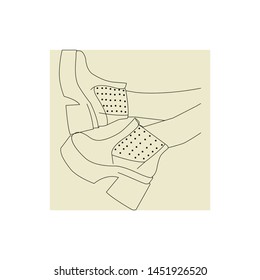 Illustration Vector Hand Drawn Sketch Shoes