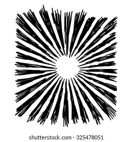 illustration vector hand drawn sketch of starburst isolated on white background.