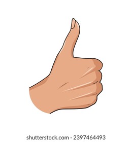 illustration and vector of hand or finger gesture, Thumbs Up Image, or good, ok 