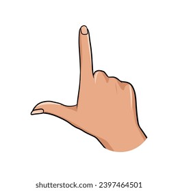 illustration and vector of hand with index finger up icon over white background