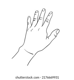 Illustration vector of hand pose, various symbols of the shape of the hand. Communicate or talk with emoji for messenger. Cartoon human palms and wrist vector set. palm gesture
