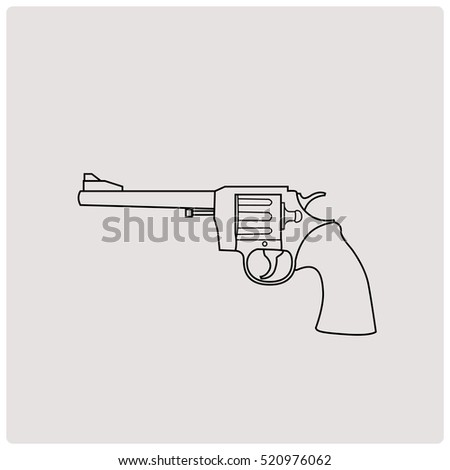 Illustration vector handgun revolver