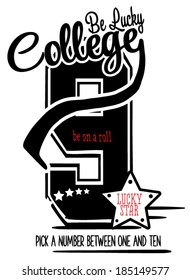 illustration vector handmade drawing college number and lucky number