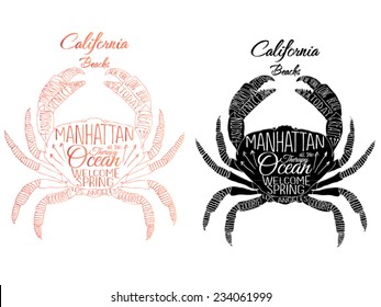 illustration vector handmade drawing crabs