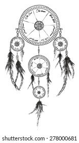 illustration vector handmade drawing dream catcher