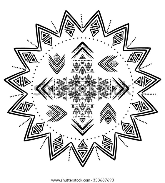 Illustration Vector Handmade Drawingtribal Ethnic Vector Stock Vector ...