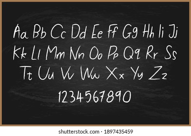 Illustration Vector: Handwritten Alphabet Chalk Font Style