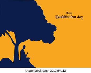 Illustration vector happy buddhist lent day