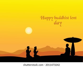 Illustration vector happy buddhist lent day